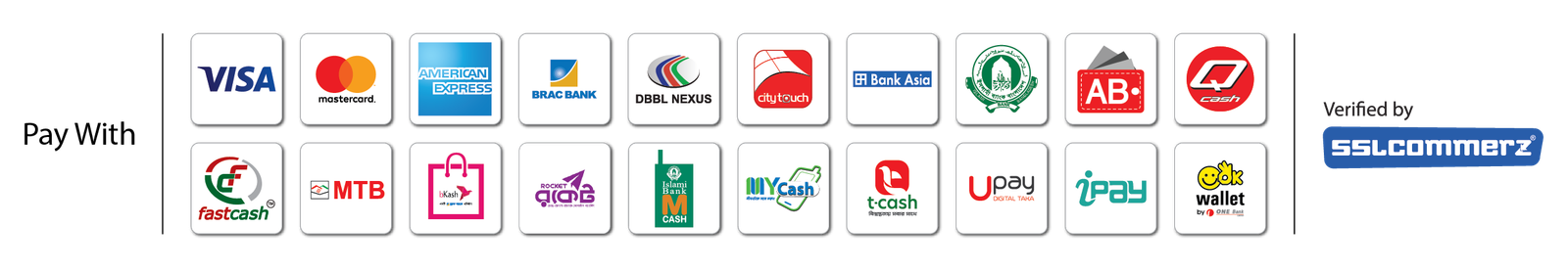 Payment methods — Verified by SSLCommerz